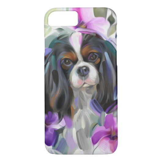 'Anemone' Tricolor cavalier dog-hondes Case-Mate iPhone Case (Achterkant)
