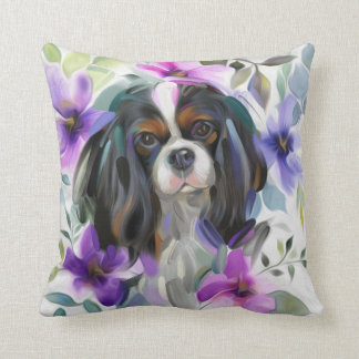 'Anemone' Tricolor cavalier dog pillow Kussen