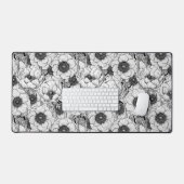 Anemone tuin in zwart-wit bureaumat (Keyboard & Muis)