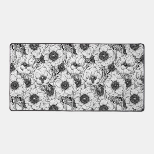 Anemone tuin in zwart-wit bureaumat (Voorkant)