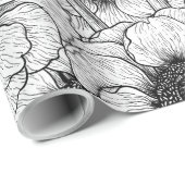 Anemone tuin in zwart-wit cadeaupapier (Rol Hoek)