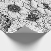 Anemone tuin in zwart-wit cadeaupapier (Hoek)