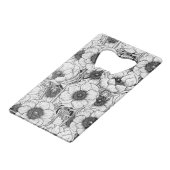 Anemone tuin in zwart-wit creditkaart flessenopener (Voorkant Gekanteld)