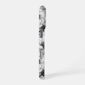 Anemone tuin in zwart-wit iPhone hoesje (Rechterkant)