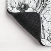 Anemone tuin in zwart-wit muismat (Hoek)