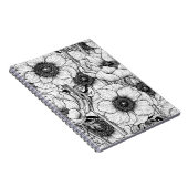 Anemone tuin in zwart-wit notitieboek (Rechterzijde)