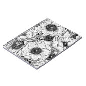 Anemone tuin in zwart-wit notitieboek (Linkerzijde)