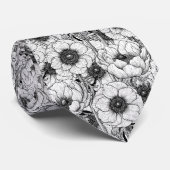 Anemone tuin in zwart-wit stropdas (Opgerold)