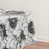 Anemone tuin in zwart-wit tafelkleed (Voorbeeld)