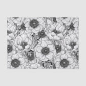 Anemone tuin in zwart-wit tissuepapier (Voorkant)