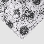 Anemone tuin in zwart-wit tissuepapier (Detail)