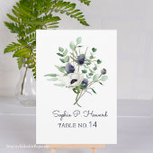 Anemone Waterverf Trouwtafel Nummer Sjabloon