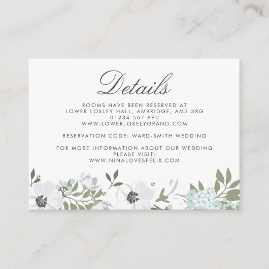  Anemone Wedding Details Informatiekaartje (Voorkant)