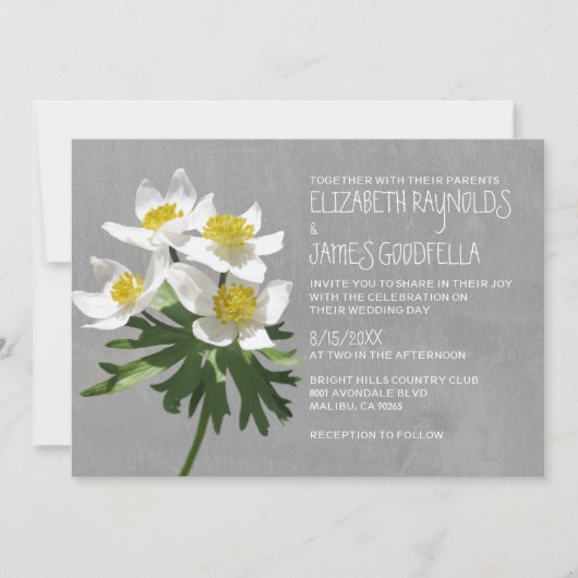 Anemone Wedding Invitations Kaart (Voorkant)