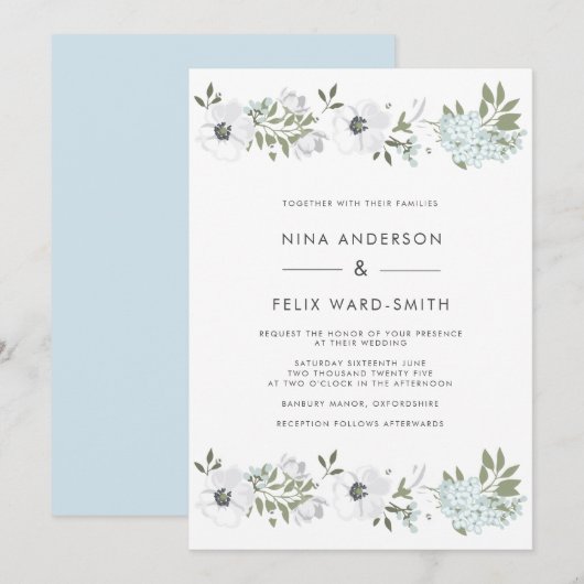  Anemone Wedding Kaart (Voorkant / Achterkant)