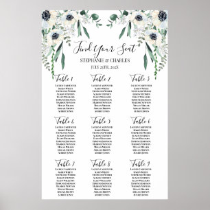Anemone Wedding Seating Chart Poster