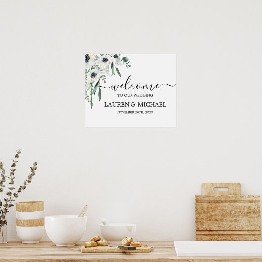 Anemone Wedding Welkomstteken Poster (Keuken)