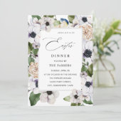 Anemone White Floral Easter Uitnodiging (Staand voorkant)