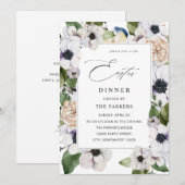 Anemone White Floral Easter Uitnodiging (Voorkant / Achterkant)