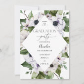 Anemone White Floral Gradual Party Kaart (Voorkant)