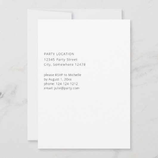 Anemone White Floral Gradual Party Kaart (Achterkant)