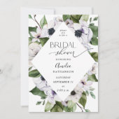 Anemone White Floral Vrijgezellenfeest Kaart (Voorkant)