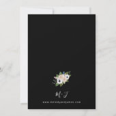 Anemone White Floral Wedding - Black Kaart (Achterkant)