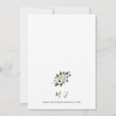 Anemone White Floral Wedding Kaart (Achterkant)