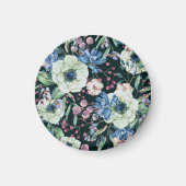 Anemone Wilde Bloemen: Vintage Waterverf Patroon Magneet (Voorkant)