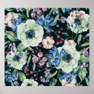 Anemone Wildflower:  Waterverf Poster