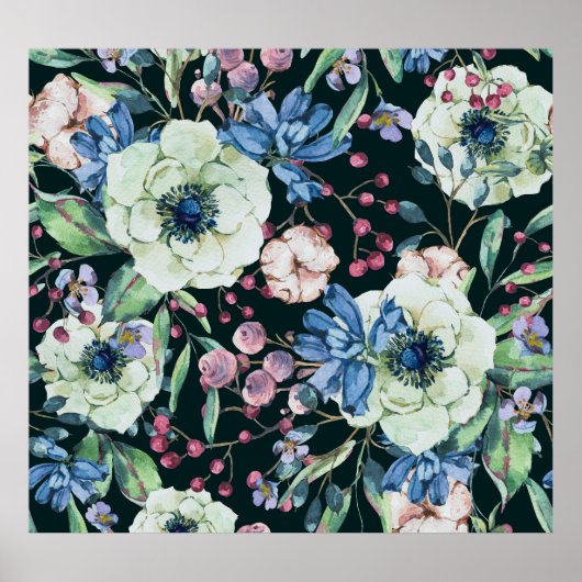 Anemone Wildflower:  Waterverf Poster (Voorkant)