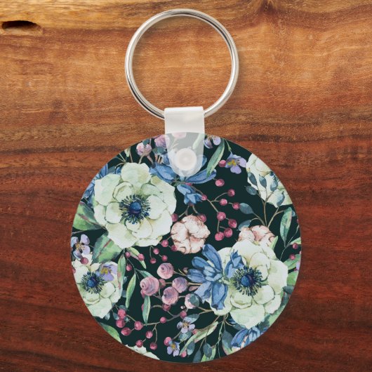 Anemone Wildflower:  Waterverf Sleutelhanger (Achterkant)