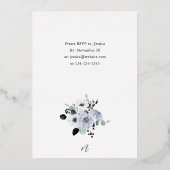 Anemone Winter White Floral Holiday Party Folie Uitnodiging (Achterkant)