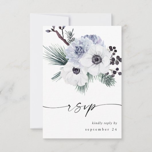 Anemone Winter Wit Bloem zonder maaltijd RSVP (Voorkant)