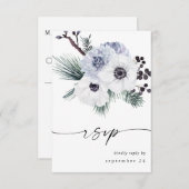 Anemone Winter Wit Bloem zonder maaltijd RSVP (Voorkant / Achterkant)