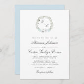 Anemone Wreath Monogram Weddenschap Kaart (Voorkant / Achterkant)