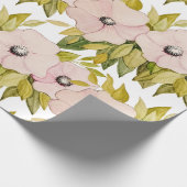 Anemone Zachte Roze Bloemen Waterverf Handbeschild Cadeaupapier (Hoek)