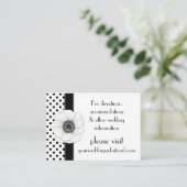 Anemone Zwart Wit Polka Dots Trouwwebsite Informatiekaartje (Staand voorkant)
