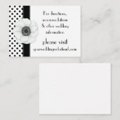 Anemone Zwart Wit Polka Dots Trouwwebsite Informatiekaartje (Voorkant / Achterkant)