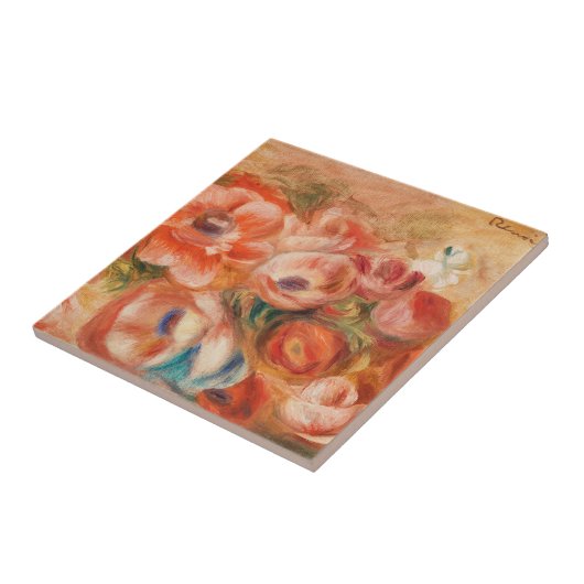 Anemonen (2) van Auguste Renoir Decorative Tegeltje (Zijkant)
