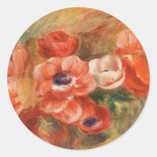 Anemonen (2) van Auguste Renoir Ronde Sticker