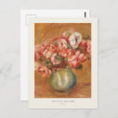 Anemonen bloeien in een vaas Auguste Renoir Briefkaart (Voorkant / Achterkant)