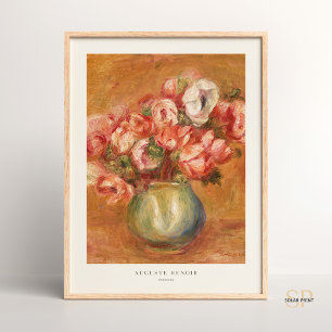 Anemonen bloeien in een vaas Auguste Renoir Poster