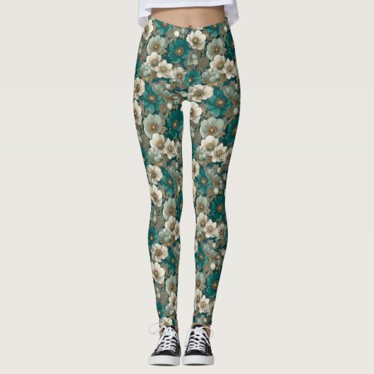 Anemonen Bloem Hardlopende Anemonen Luxe Dames Leggings (Voorkant)