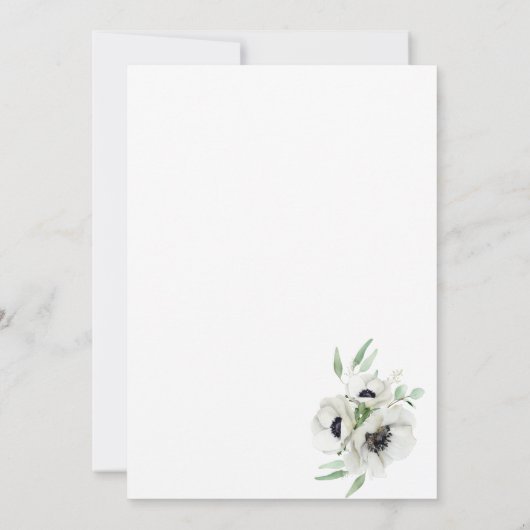 Anemonen Bloemenkrans Winter bruiloft Kaart (Achterkant)