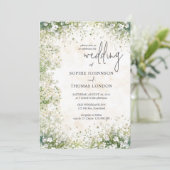 Anemonen bloemenwitte waterverf bruiloft kaart (Staand voorkant)