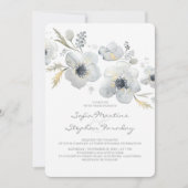 Anemonen  Boeket Waterverf bruiloft Kaart (Voorkant)