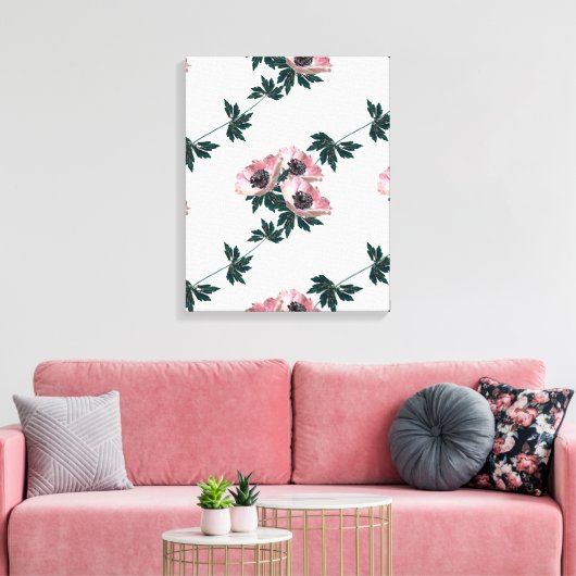 Anemonen. Canvas Afdruk (Insitu (Woonkamer))