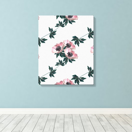 Anemonen. Canvas Afdruk (Insitu (Houten vloer))