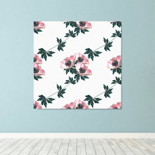 Anemonen. Canvas Afdruk (Insitu (Houten vloer))